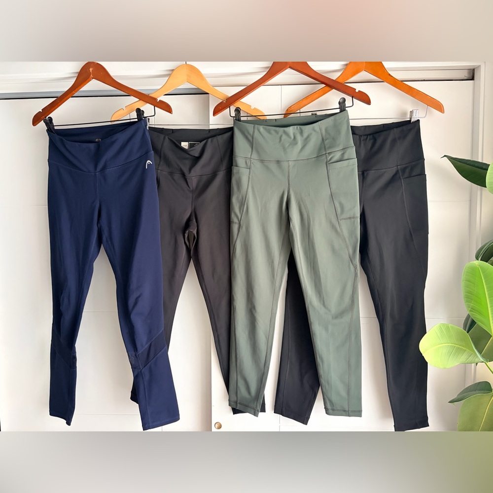 Lole High-Waisted Leggings in Black, and Olive, Navy Head leggings